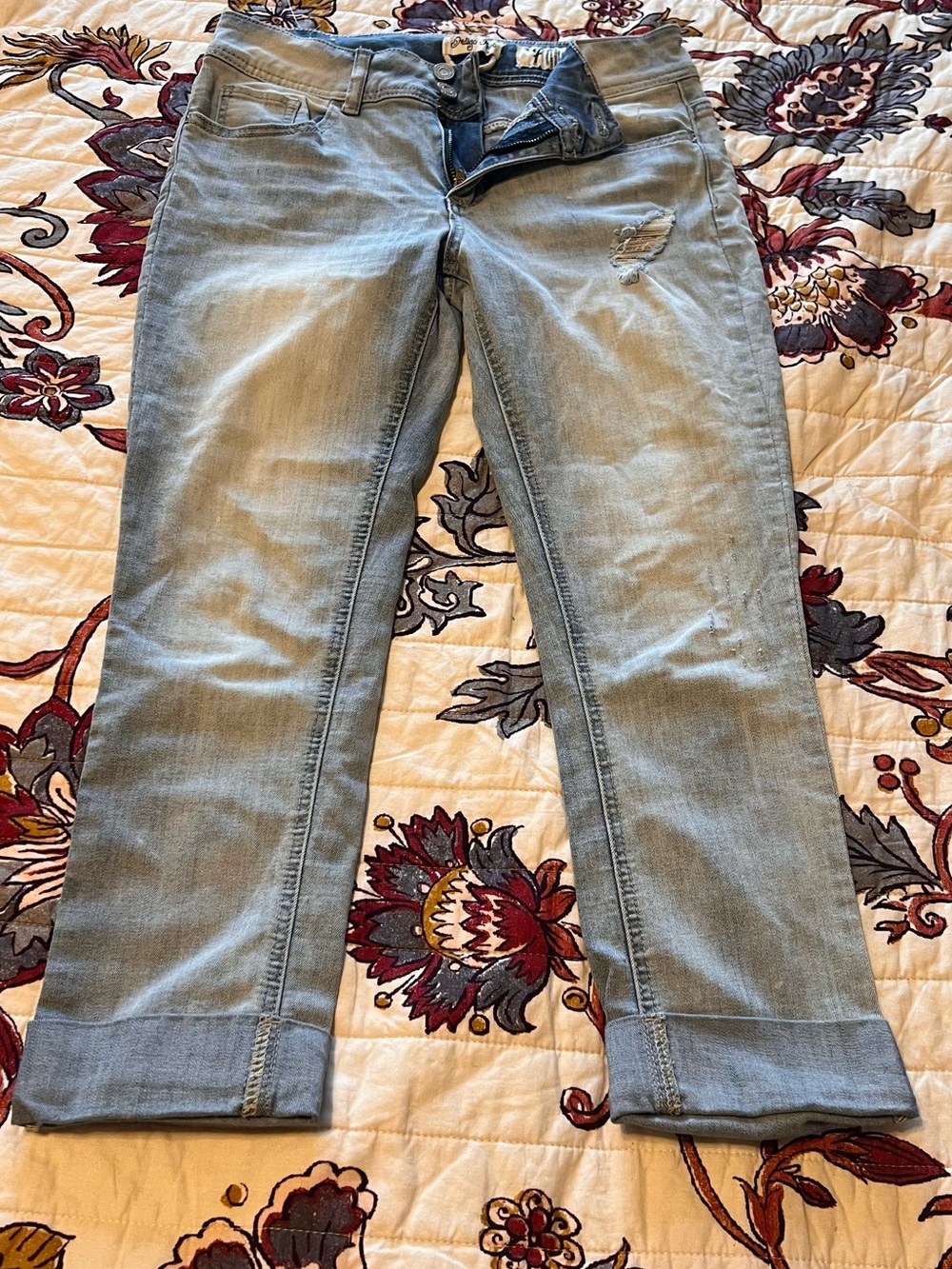 Indigo Rein Light Blue Cropped Straight Jeans Juniors size 7